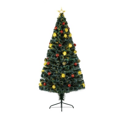 The Tree Company Fibre Optic Green Christmas Tree with Pin Wire LED Baubles - 1.8m