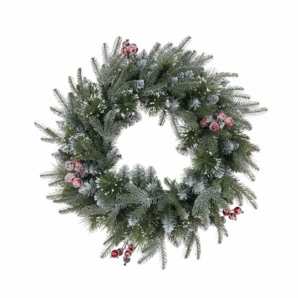 Puleo Berry Spruce Frosted Wreath 60cm