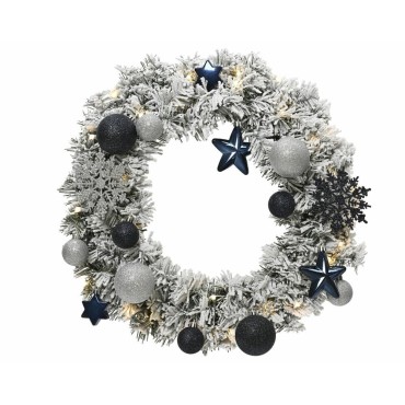 Everlands Snowy Decorated Imperial Wreath 50cm