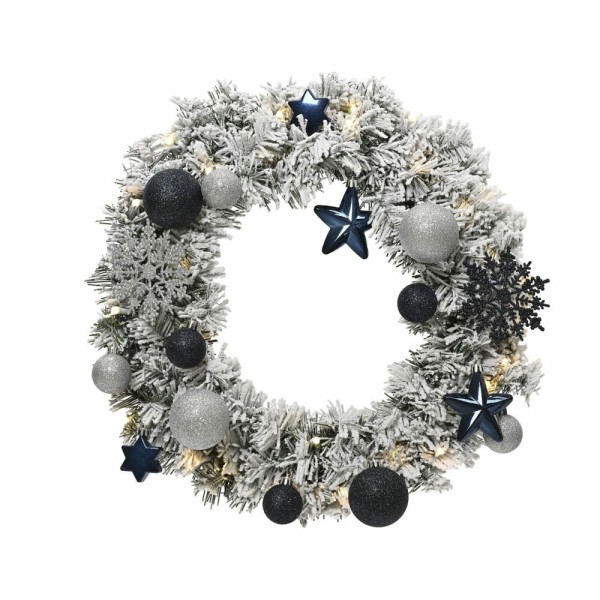 Everlands Snowy Decorated Imperial Wreath 50cm