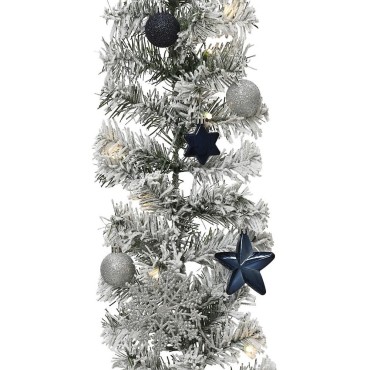 Everlands Snowy Decorated Imperial Garland 180cm