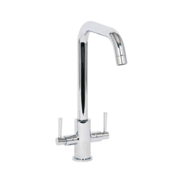 Don Twin Lever Kitchen Sink Mixer Chrome