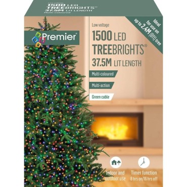 Premier 1500 LED Multi-Action Treebrights with Timer Multi-Coloured