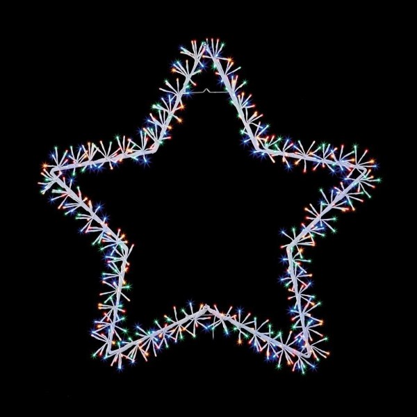 Premier Multi-Coloured LED Star Cluster - 1.2m