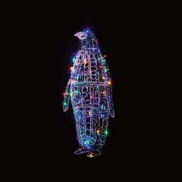Premier Multi-Coloured LED Soft Acrylic Penguin - 90cm