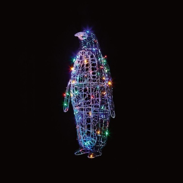 Premier Multi-Coloured LED Soft Acrylic Penguin - 90cm