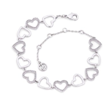 Heart Bracelet, Open Hearts Silver 145870