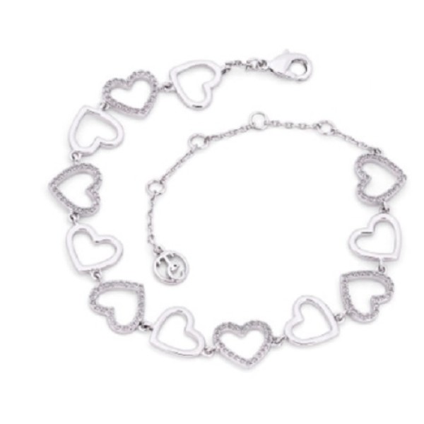 Heart Bracelet, Open Hearts Silver 145870