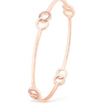 Infinity Bangle Pink Cz - Rose Gold 146259