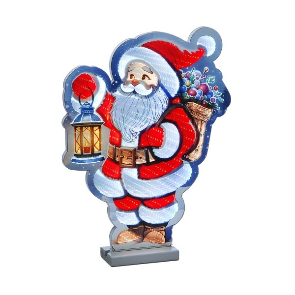 Festive 120cm Santa with Lantern Infinity Mirror Light