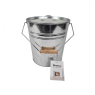 Sirocco Galvanised Ash Bucket with Lid 12L