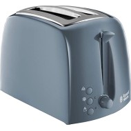 Russell Hobbs Textures Grey 2 Slice Toaster Wide Slots 21644