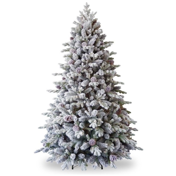 National Tree Company Snowy Dorchester Pine Feel Real Tree 9ft