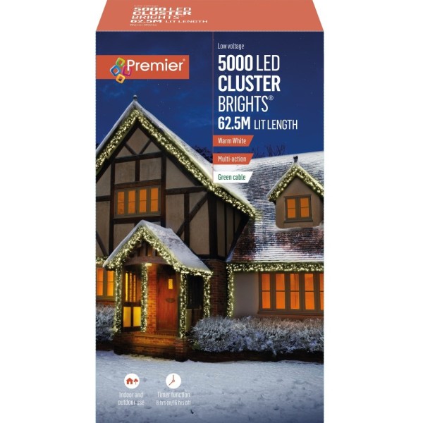 Premier 5000 LED Multi-Action Clusterbrights with Timer Warm White