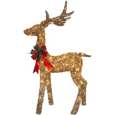 Gold Glitter LED Stag - 130cm