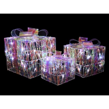 LED Iridescent Parcels - Set of 3