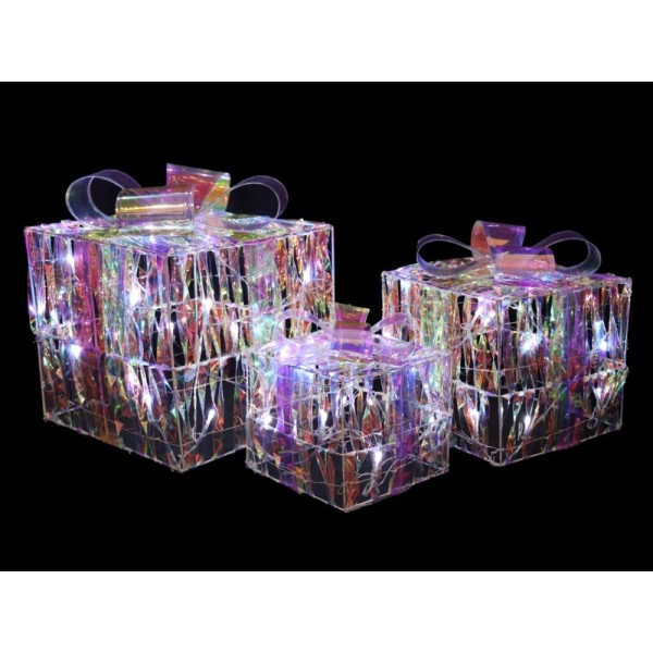 LED Iridescent Parcels - Set of 3