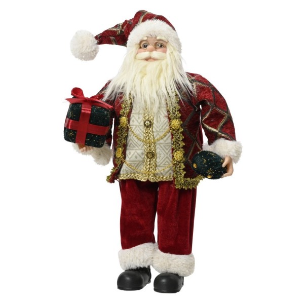 Dark Red Plush Standing Santa 60cm