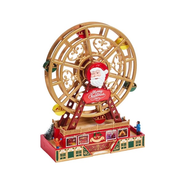 Three Kings Santa's Ferris Wheel Winter Village Scene