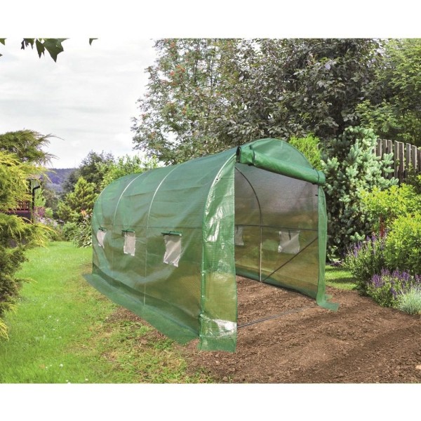 GardenSURE Premium 2m x 2m x 3m Polytunnel Greenhouse - Green