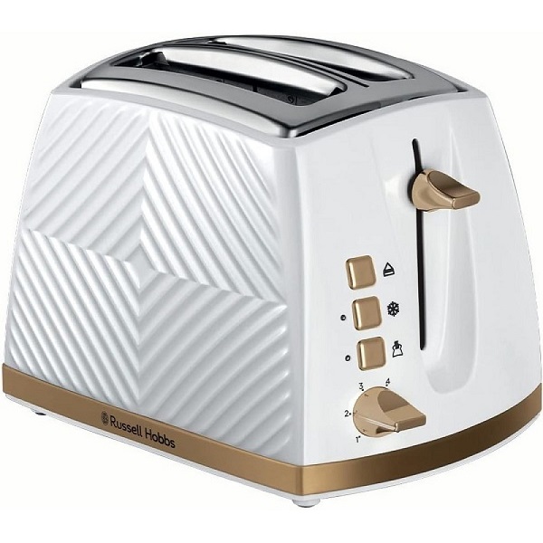 Russell Hobbs White Groove Toaster 2 Slice 26391