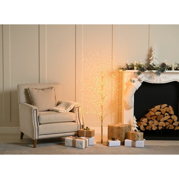 Festive Dewdrop Warm White Micro LED Tree - 120cm