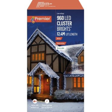 Premier 960 LED Multi-Action Clusterbrights with Timer White