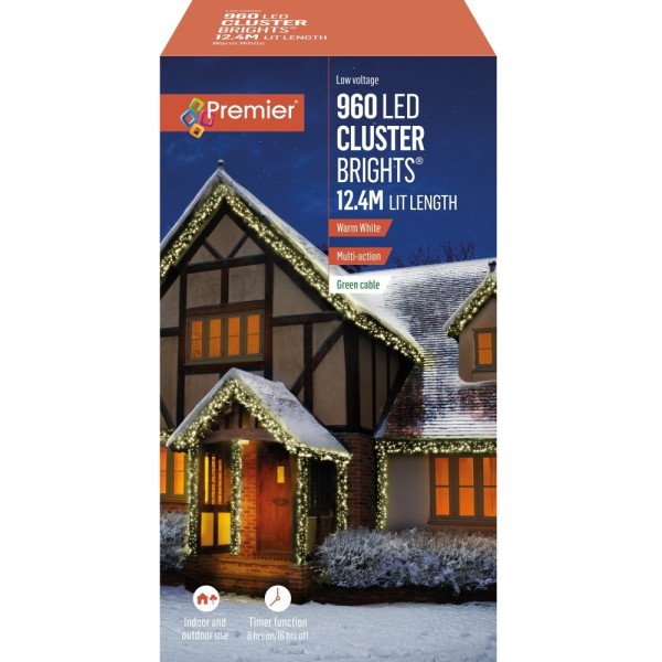Premier 960 LED Multi-Action Clusterbrights with Timer Warm White