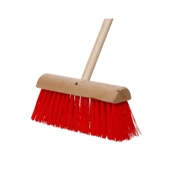 Dosco Red Blk Heavy Duty Synthetic Yard Brush 14 Inch