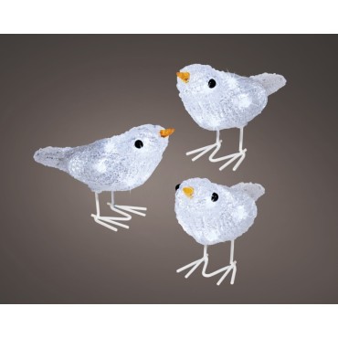 LED Acrylic Birds - Set of 3
