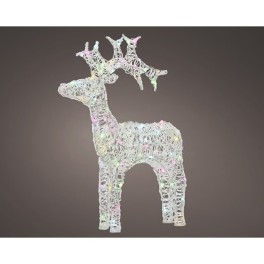 Multi-Coloured LED Soft Acrylic Reindeer - 90cm