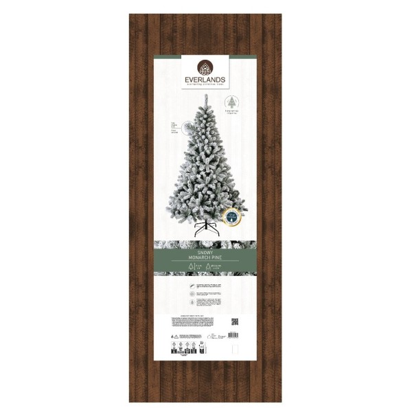 Everlands Snowy Monarch Pine Christmas Tree 7ft
