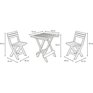 IPAE 3 Piece Folding Camping Set - Green