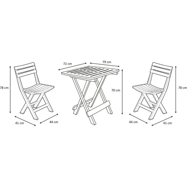 IPAE 3 Piece Folding Camping Set - Green