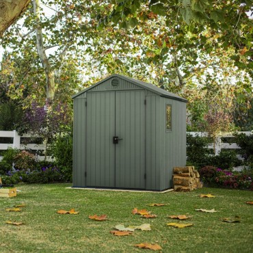 Keter Darwin 6ft x 6ft Evotech Wood Effect Garden Shed - Green