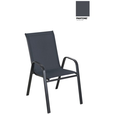 Textilene Stacking Garden Chair - Graphite