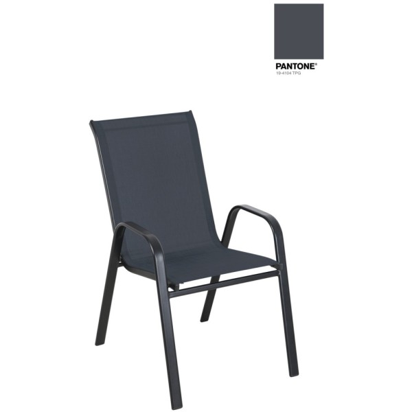 Textilene Stacking Garden Chair - Graphite