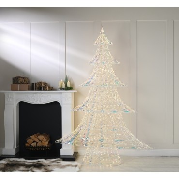 Festive LED Lit Iridescent Display Tree 210cm