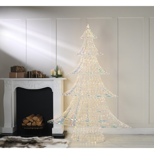Festive LED Lit Iridescent Display Tree 210cm