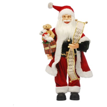 Festive Traditional Red and Gold Standing Santa 120cm