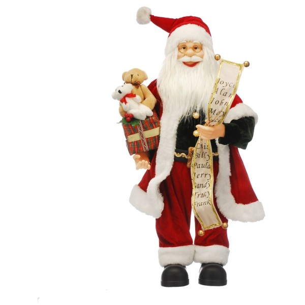 Festive Traditional Red and Gold Standing Santa 120cm