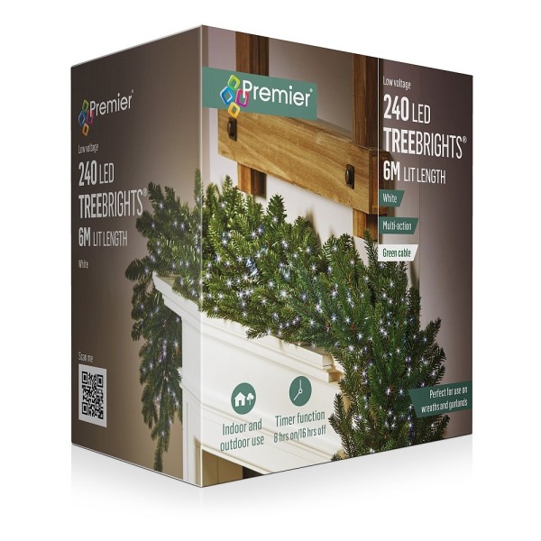 Premier 240 LED Multi-Action Treebrights with Timer - White