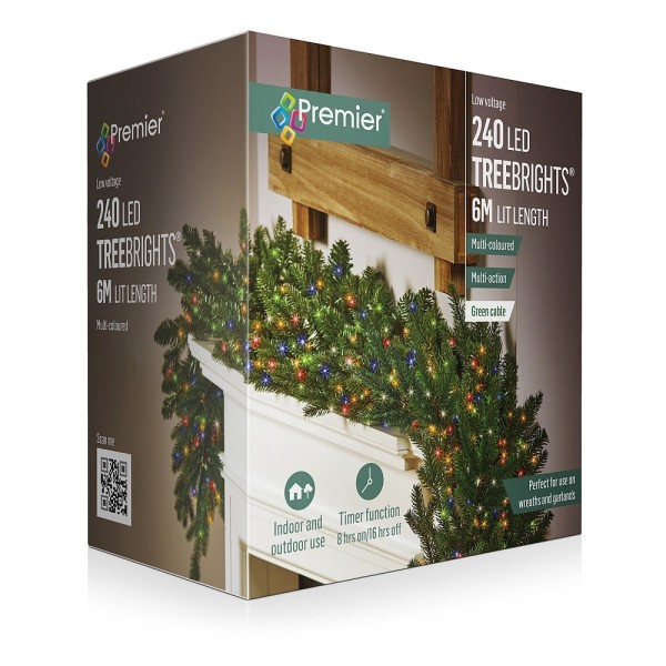 Premier 240 LED Multi-Action Treebrights with Timer - Multi-Coloured