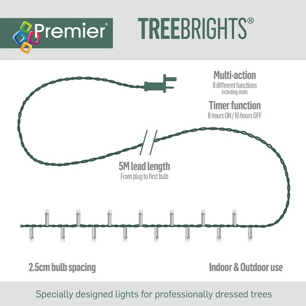 Premier 2000 LED Multi-Action Treebrights with Timer - White