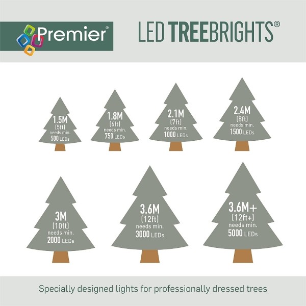 Premier 2000 LED Multi-Action Treebrights with Timer - Warm White