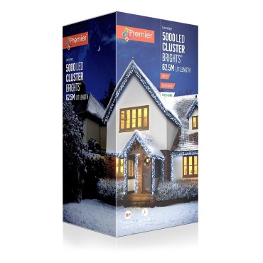 Premier 5000 LED Multi-Action Clusterbrights with Timer - White