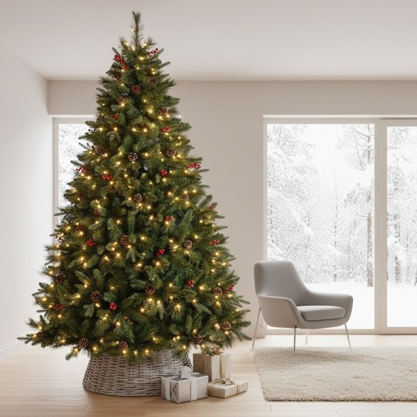 Festive Ben Nevis Pine Pre-Lit Tree 8ft