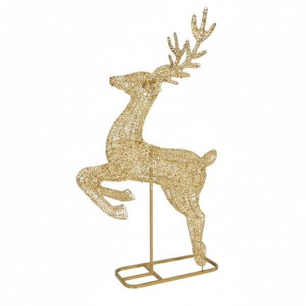 Lumineo Gold Twist Micro LED Reindeer on Stand - 286cm