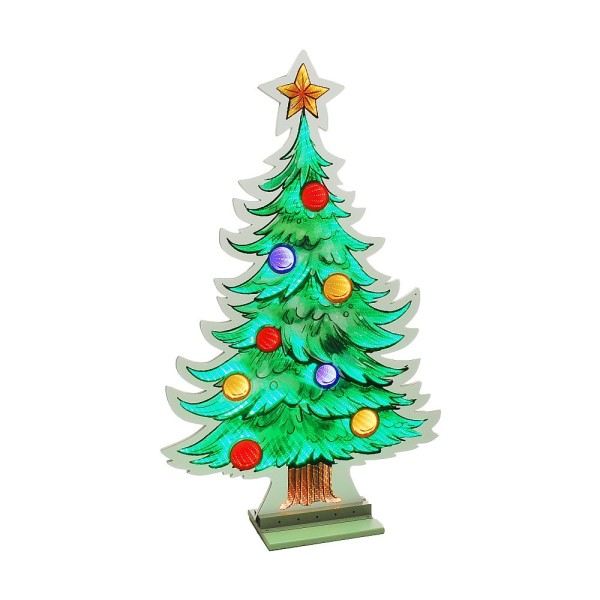 Festive 120cm Christmas Tree with Baubles Infinity Mirror Light