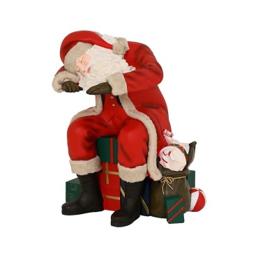 Kaemingk Seated Santa Figure with Gift Boxes - 110cm